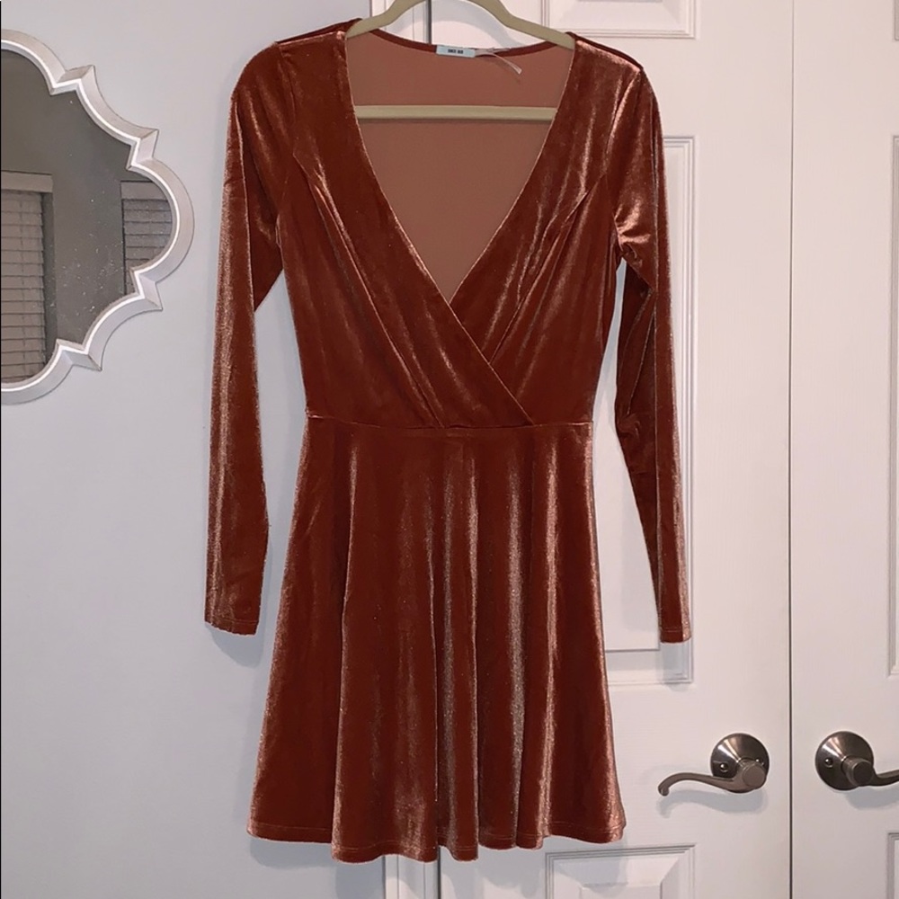Burnt Orange v-neck dress